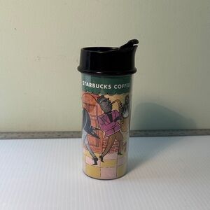 Starbucks Coffee Mug with Artistic Black and Green Design, Vintage Bodum